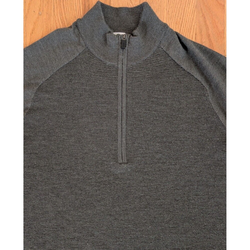 KJUS Sweater Mens Medium 50 Grey Therma Yarn Half Zip Merino Wool Blend Stretch